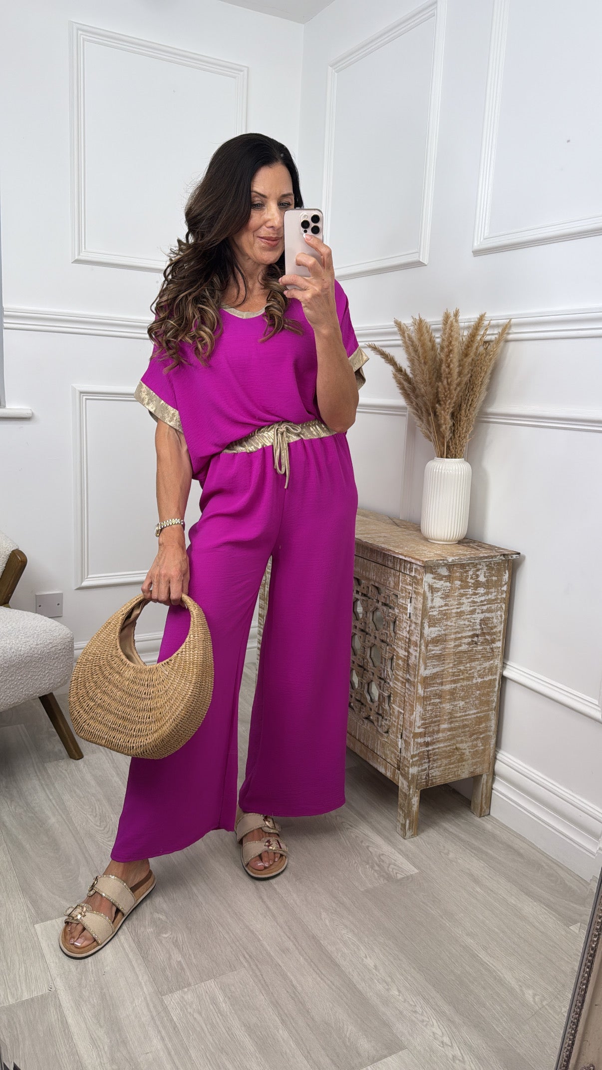 Jordan Magenta Contrast Trim Set