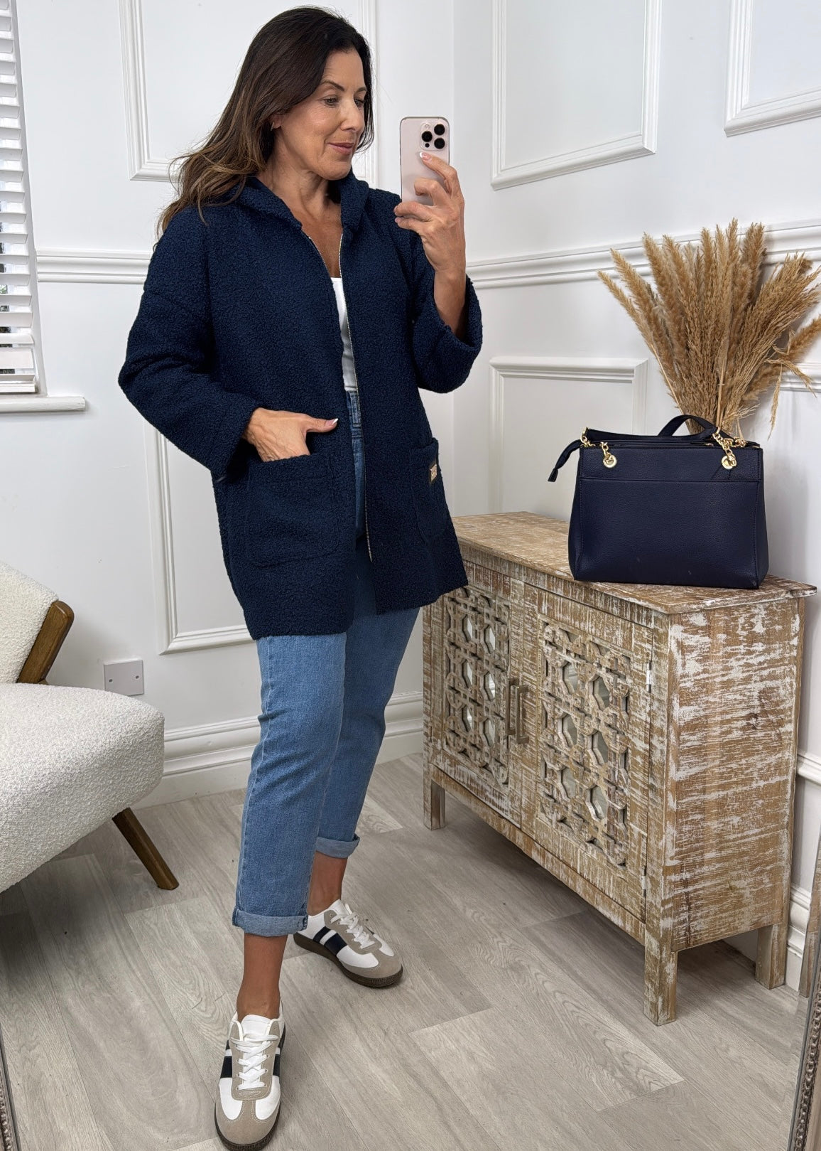 Kylie Navy Hooded Coatigan