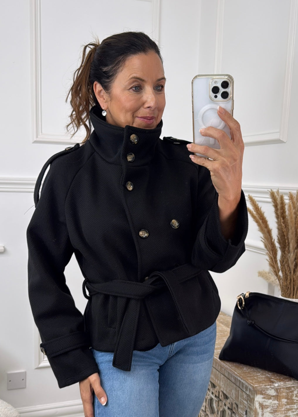 Roisin Black Jacket With Buttons