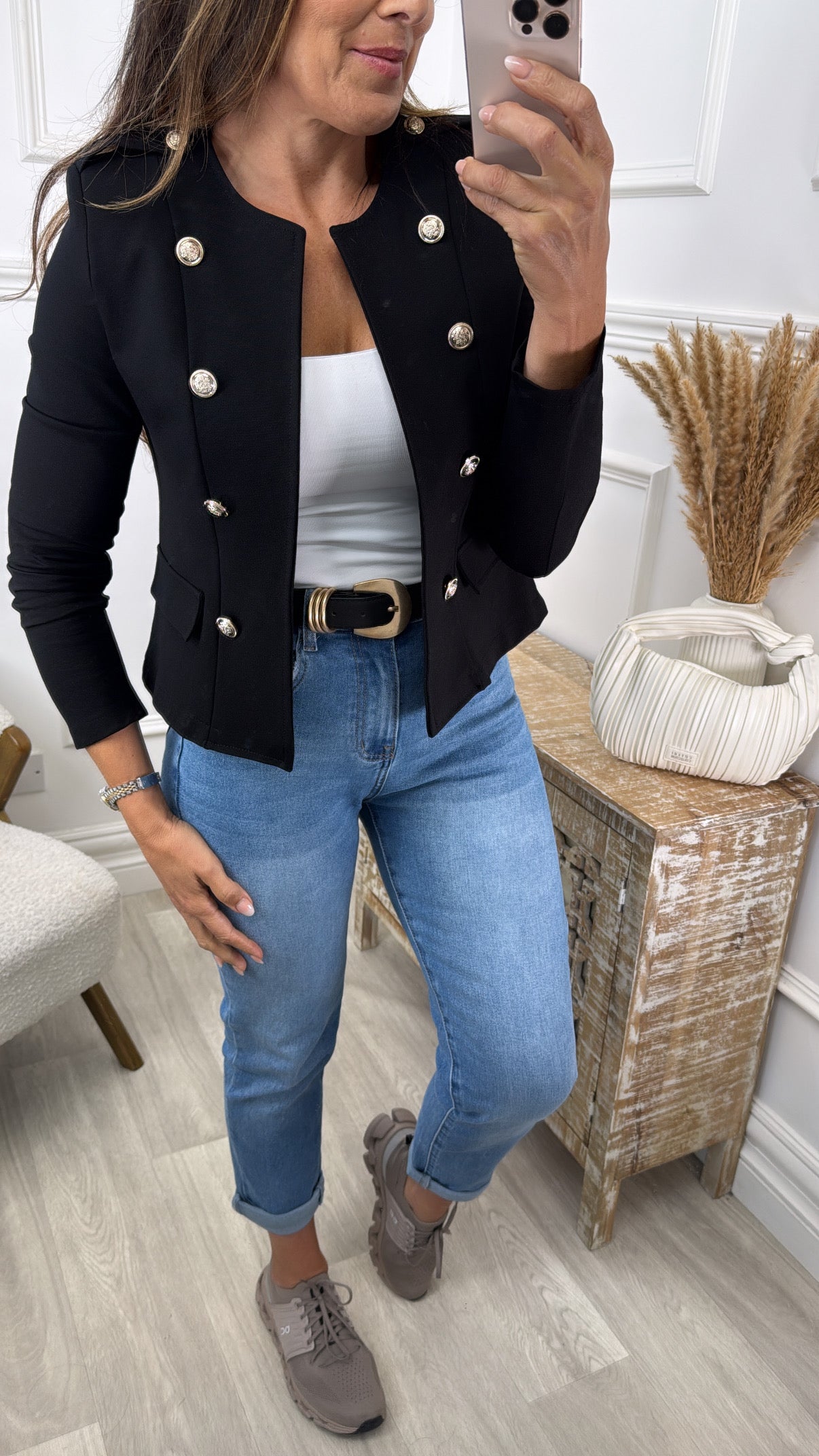 Trixie Black Frog Button Jacket