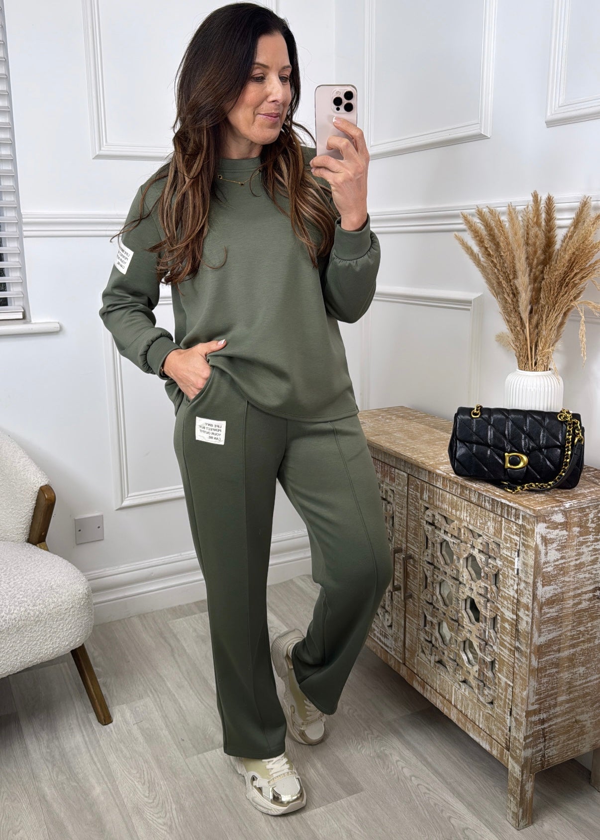 Gail Khaki Seam Detail Set
