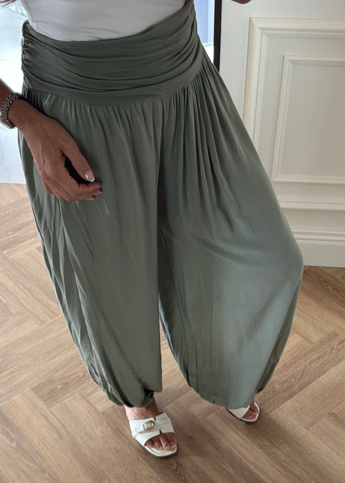 Vicki Khaki Harem Pants