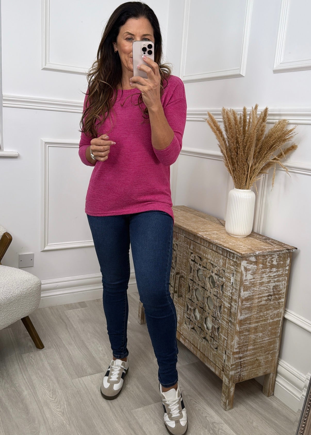 Mia Pink Berry Marl Knit Top