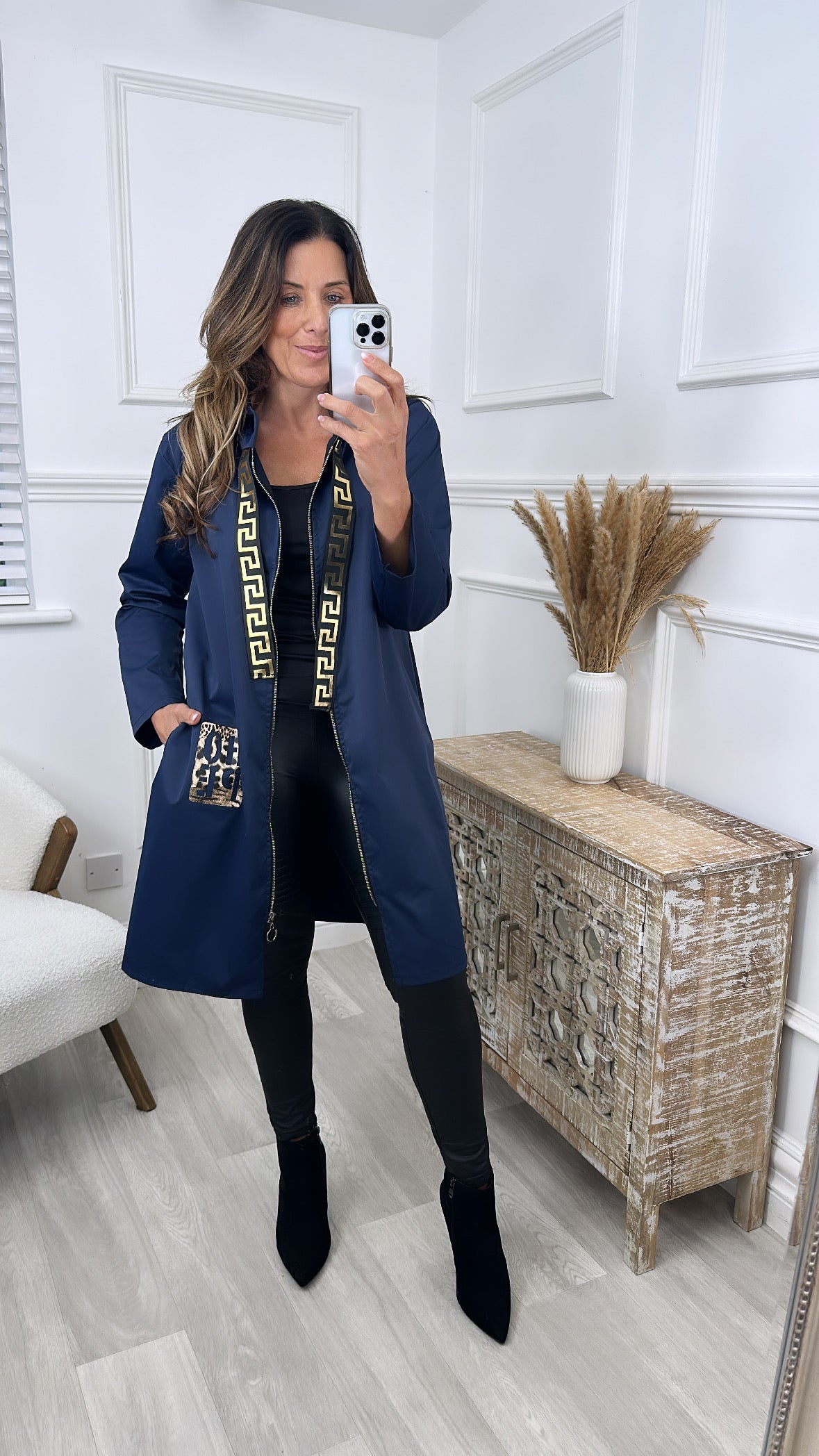 Yoko Navy Duster Coat