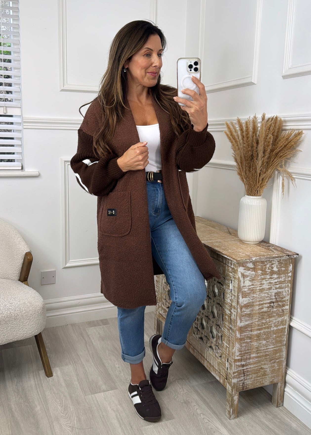 Yvonne Brown Heart Sleeve Coatigan