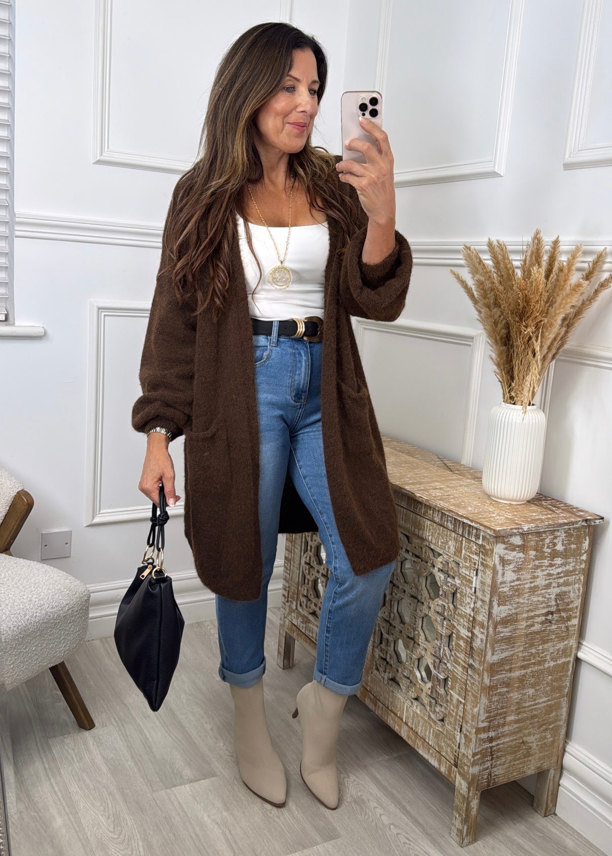 Payton Brown Pocket Cardigan