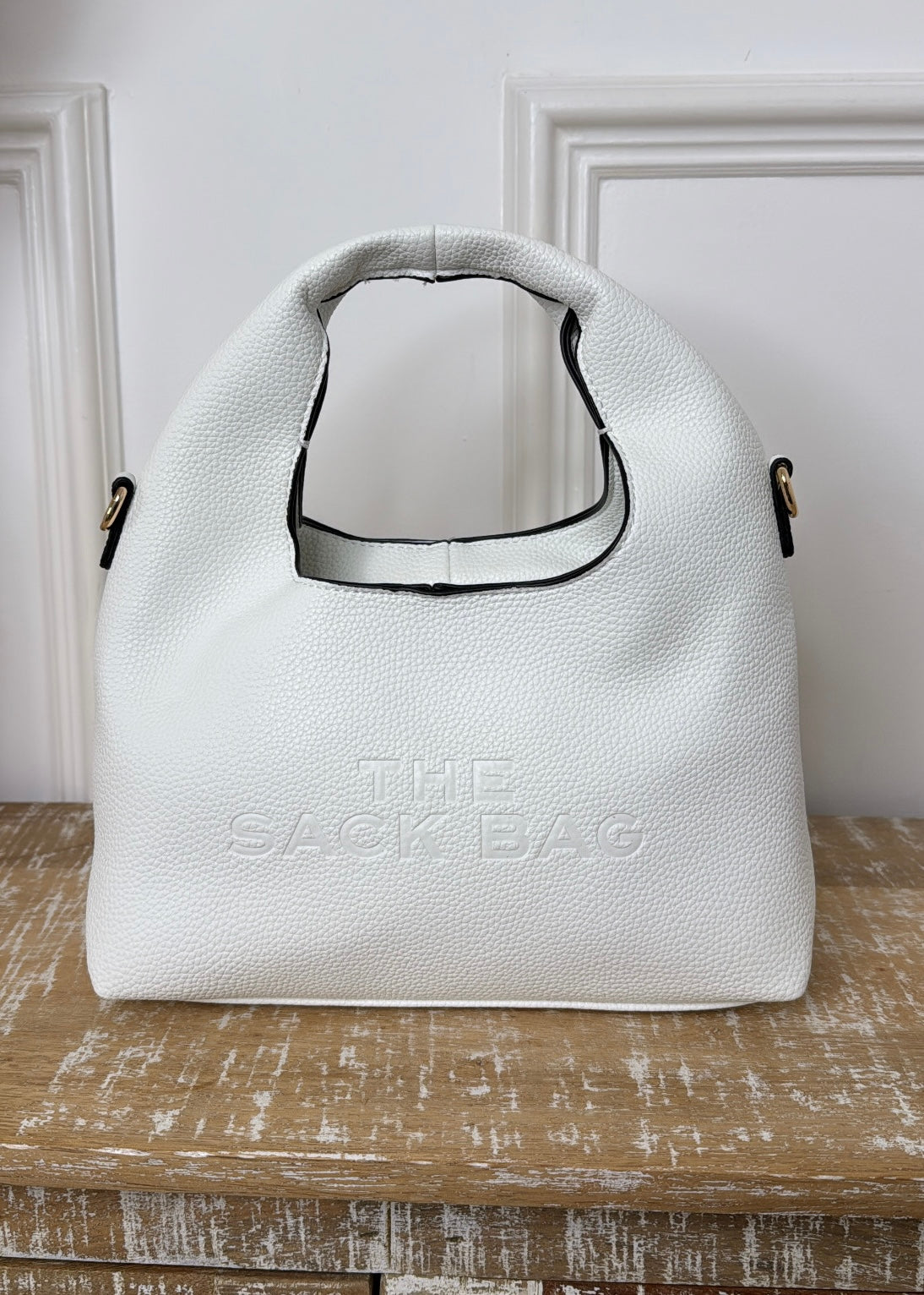 Sabrina White Sack Mini Bag