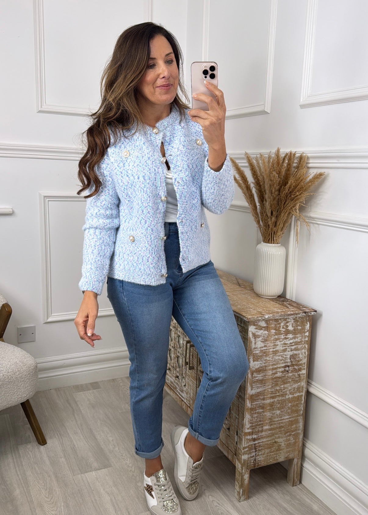 Kaia Blue Button Cardigan