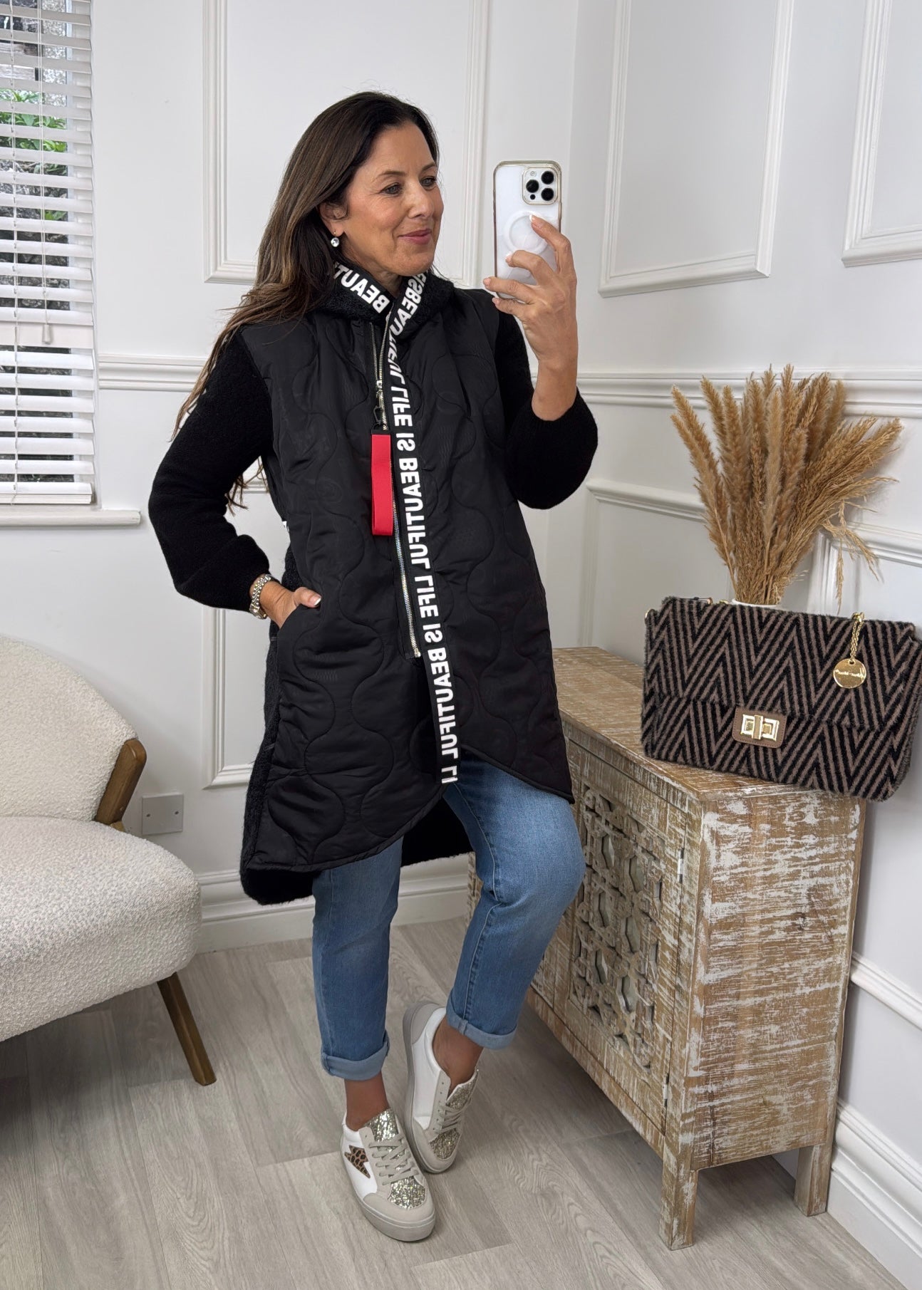 Ceoline Navy Gilet with Back Detail