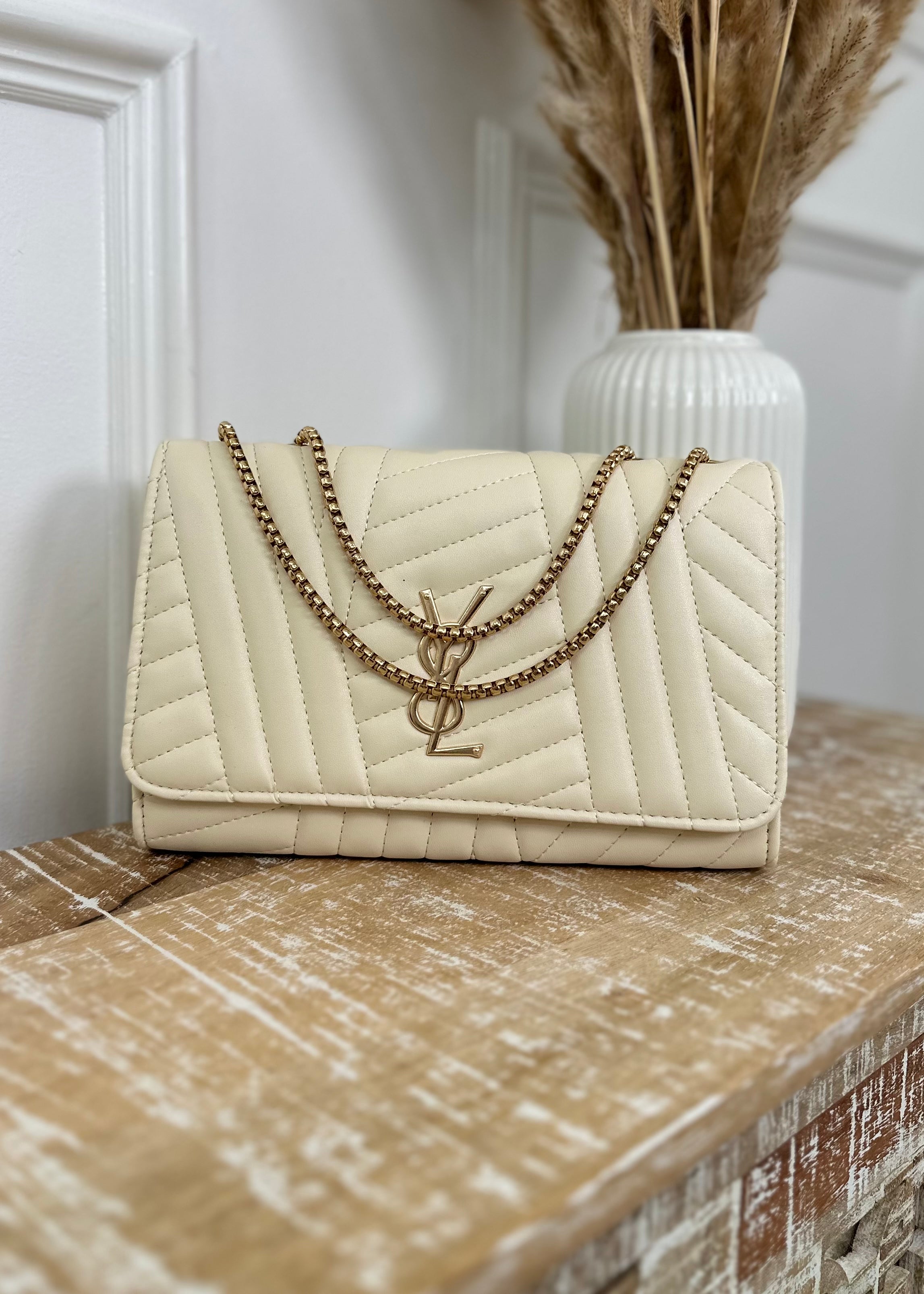 Sia Beige Quilted Bag