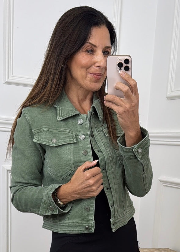 Kara Khaki Denim Jacket