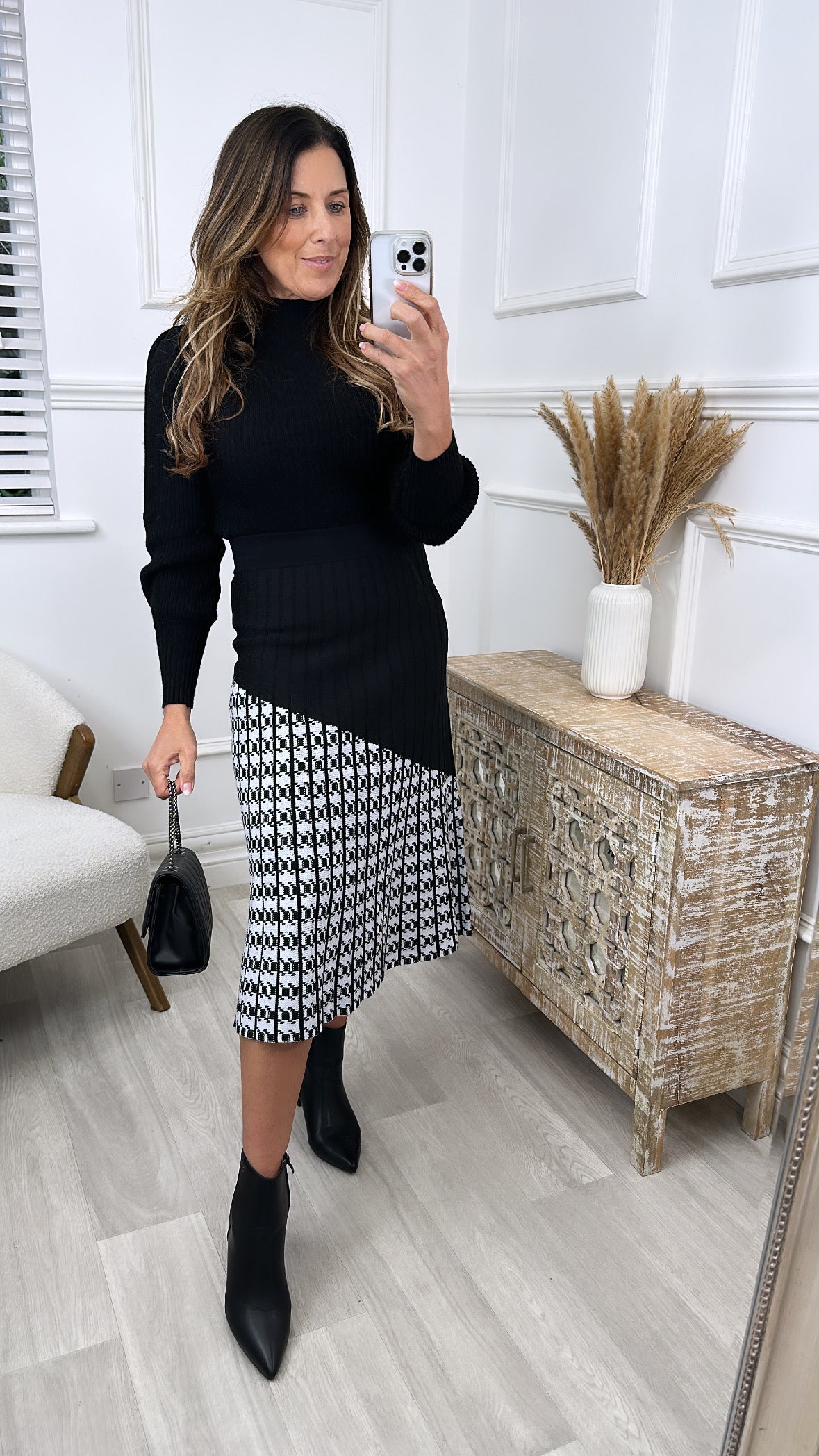 Tabitha White A-Line Midi Skirt