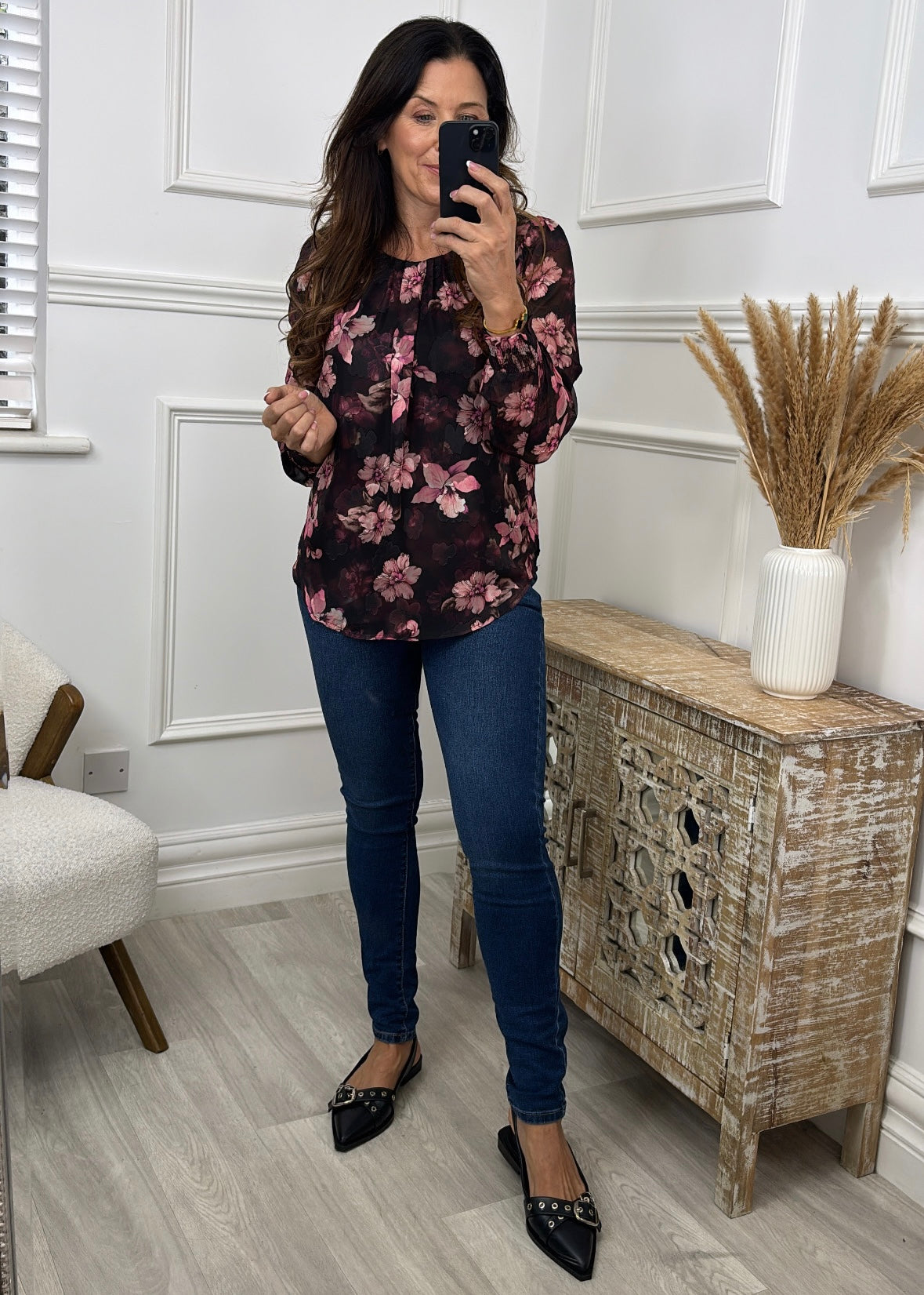 Alana Pink Floral Print Blouse