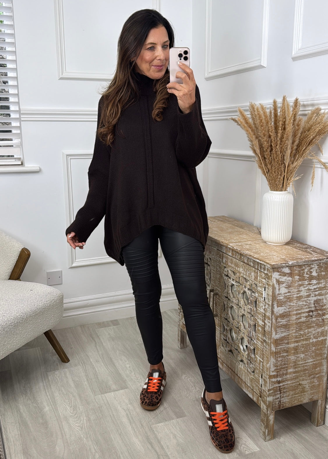 Cornelia Brown High Neck Jumper