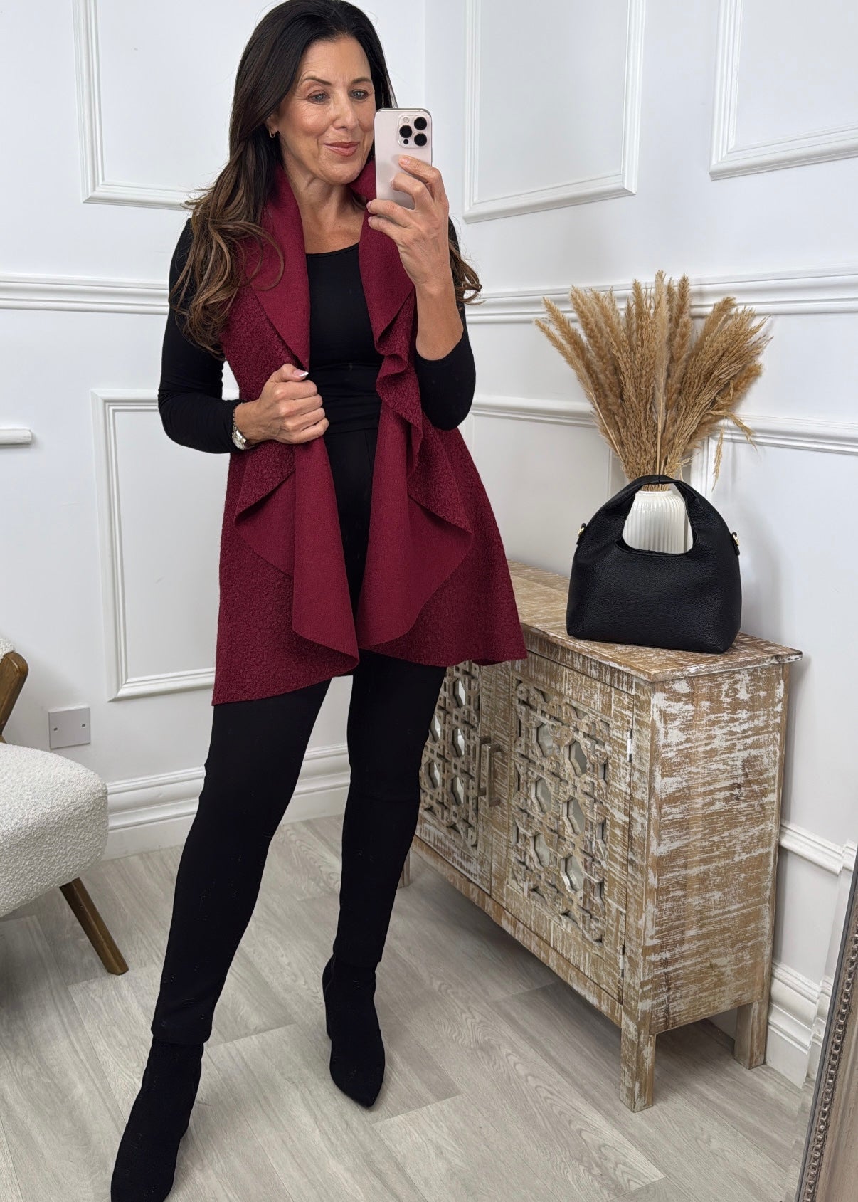 Zara Wine Waterfall Waistcoat