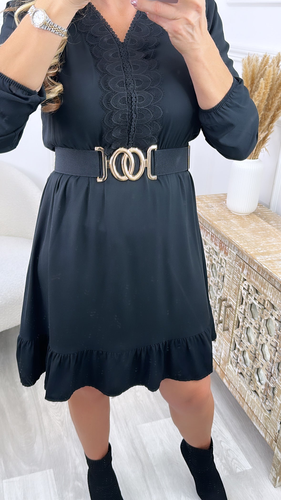 Olita Black Elastic Waist Belt