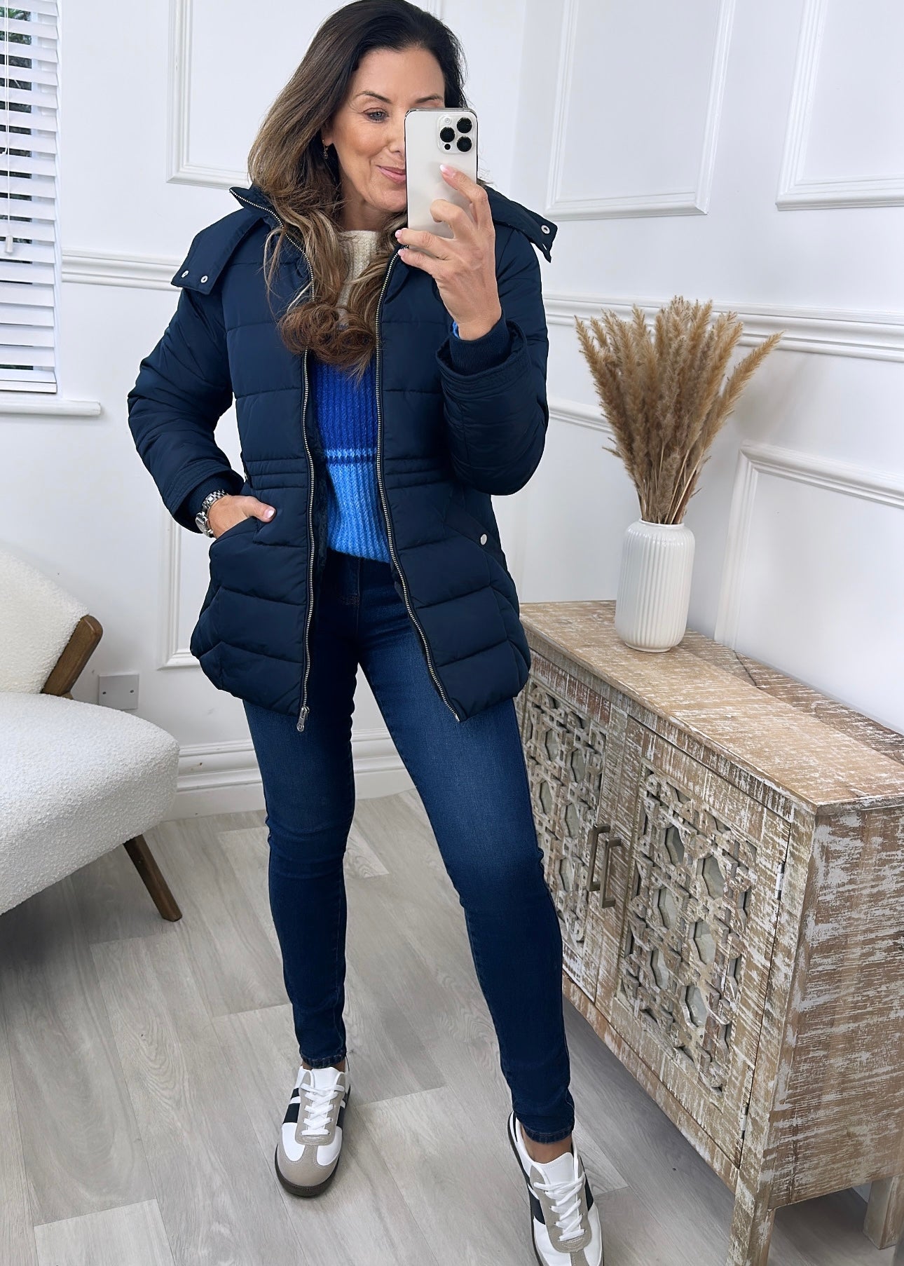 Aika Navy Padded Jacket