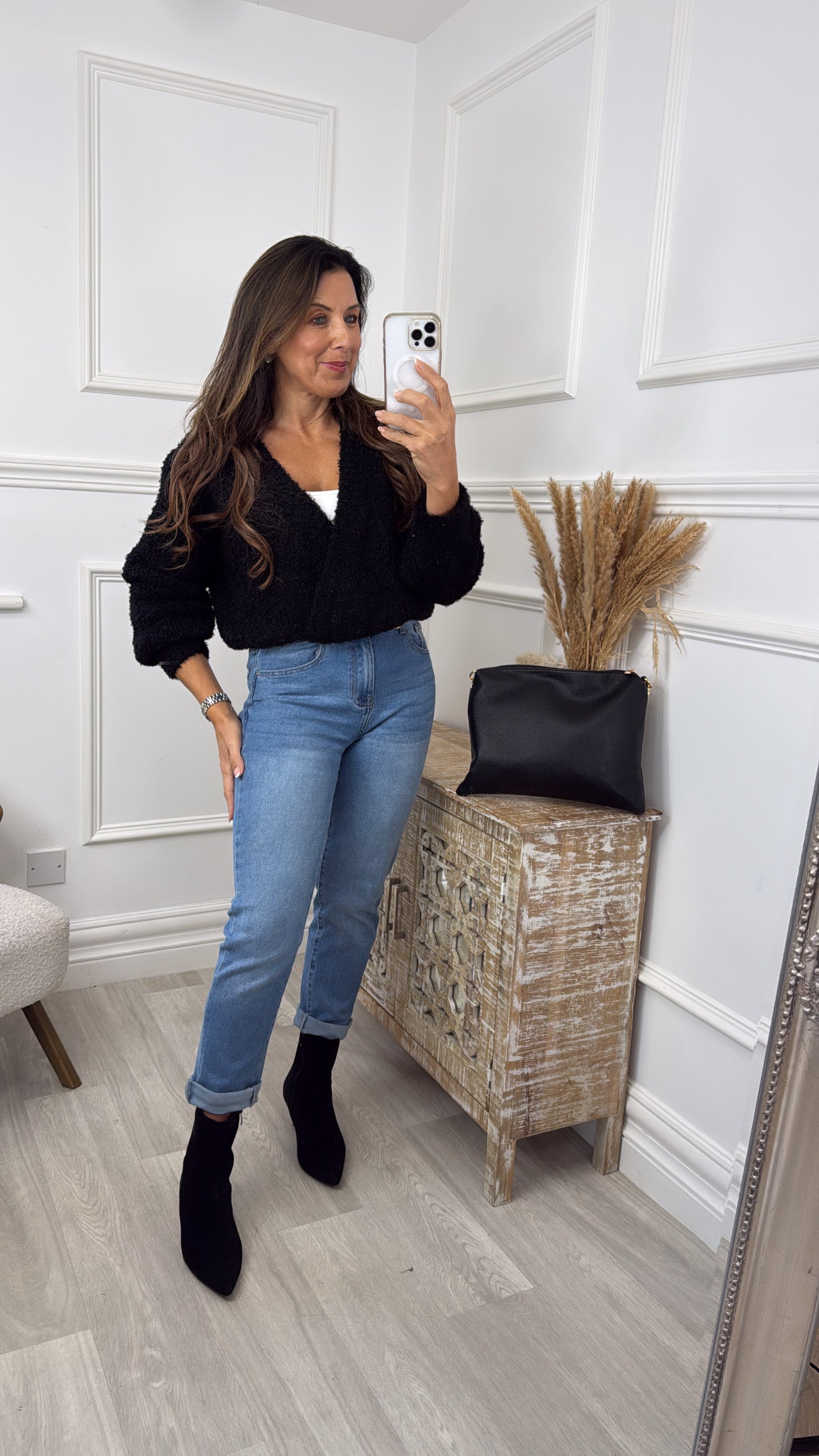 Daryl Black Two Button Cardigan