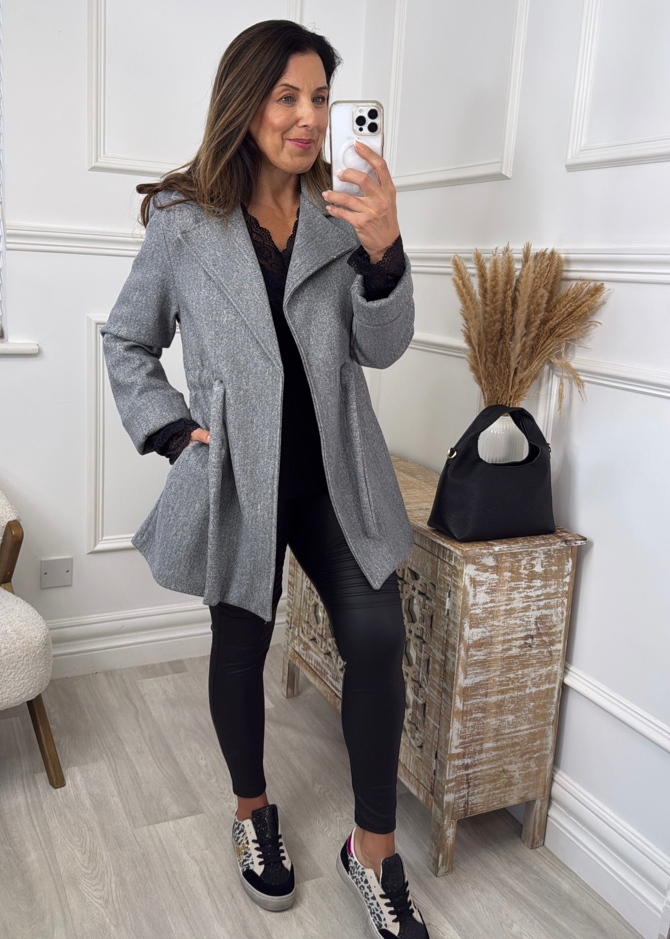 Rosie Grey Belted Jacket