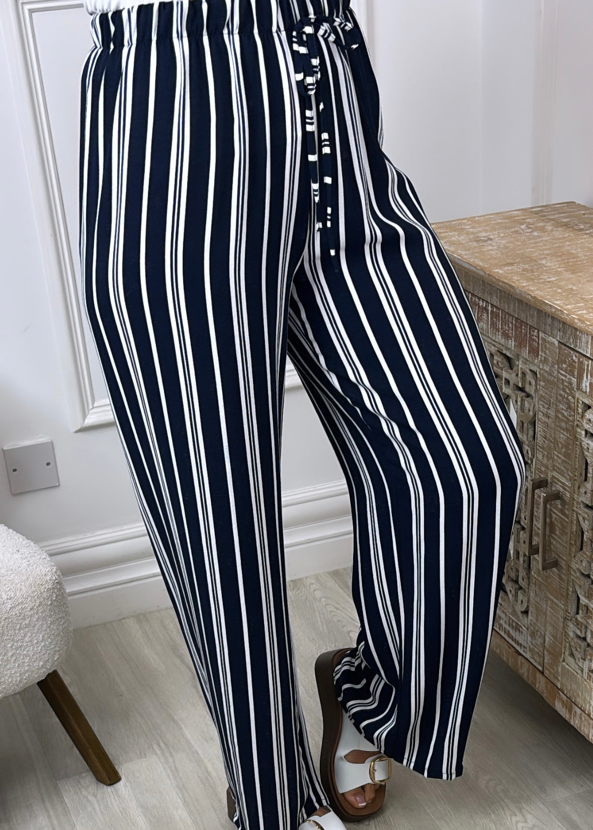 Sallyann Navy Striped Pants