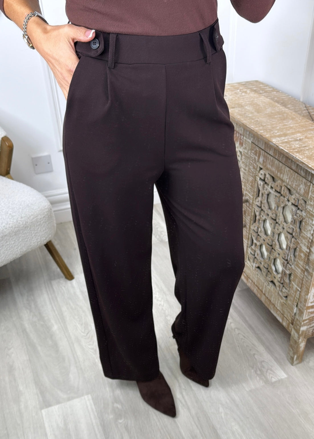 Merritt Brown Wide Leg Trousers