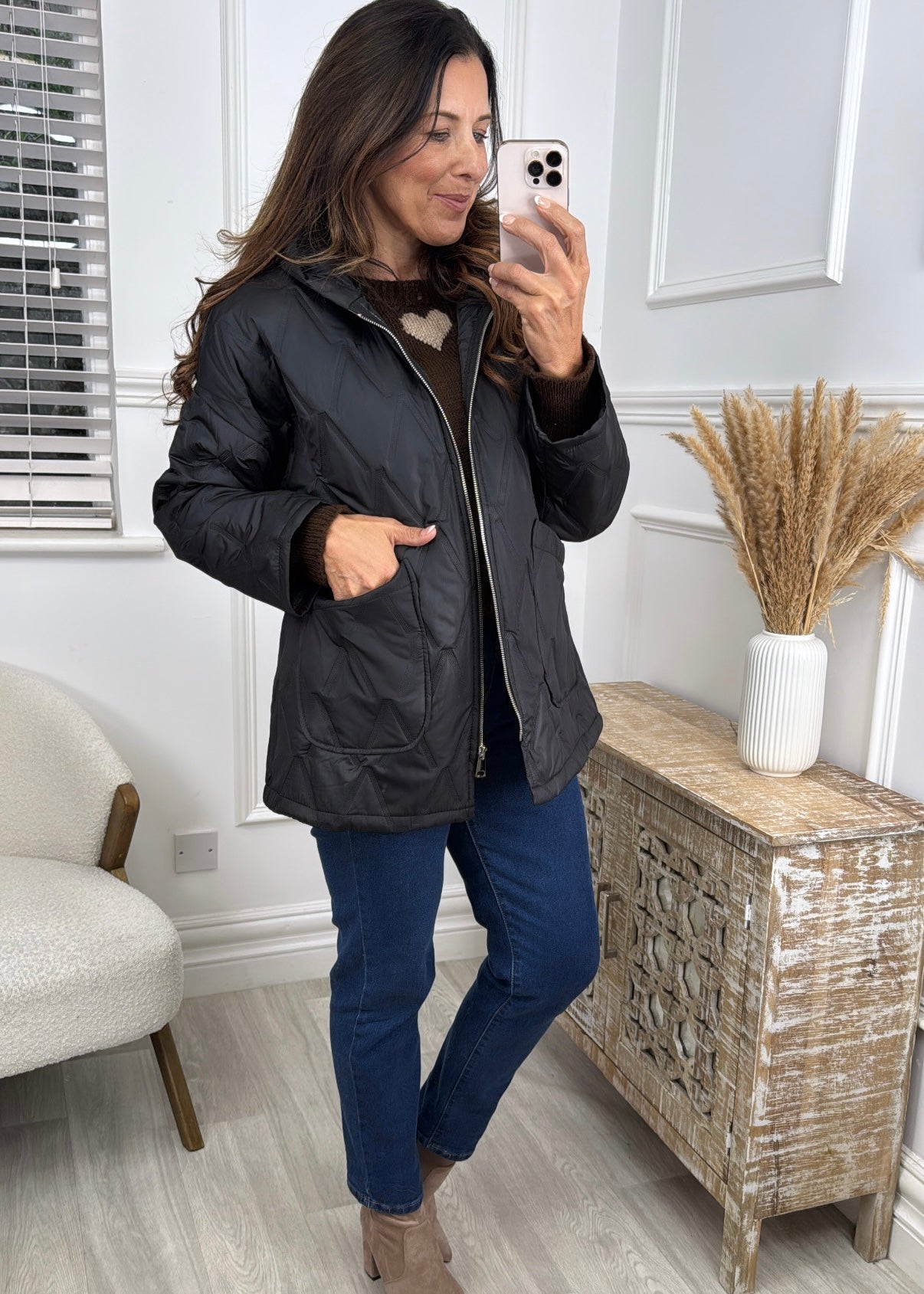 Cory Black Quilted Jacket