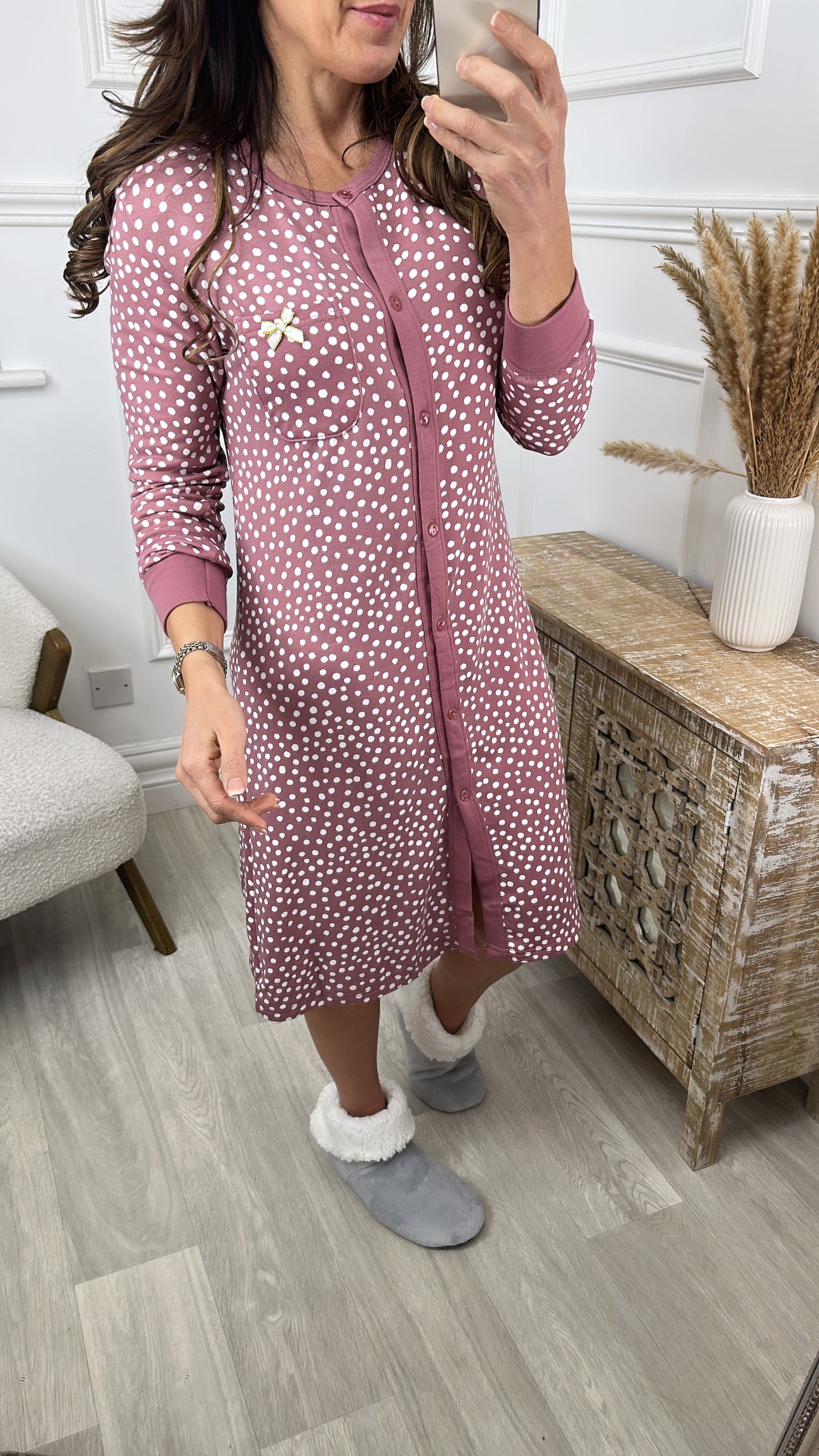 Peggy Peach Polka Dot Nightdress