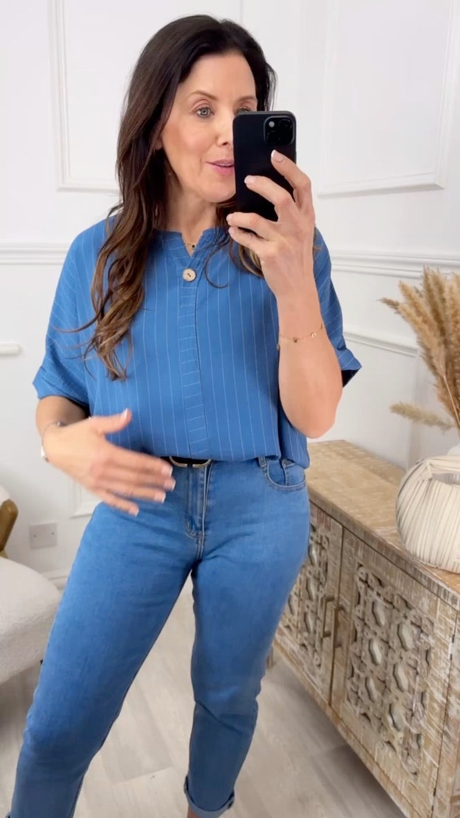 Valencia Denim Striped Top