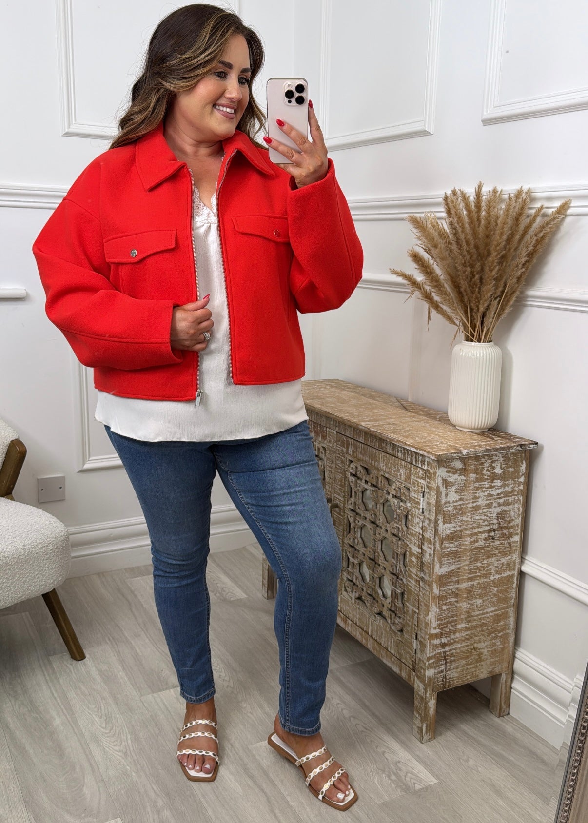 Fortunefrej Red Short Jacket