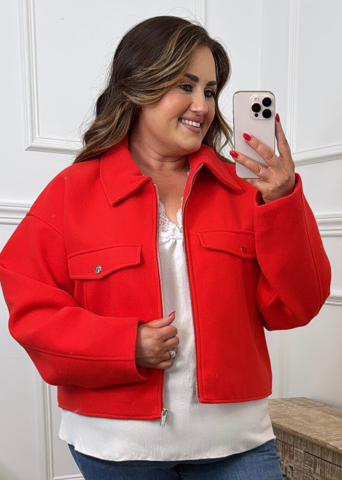 Fortunefrej Red Short Jacket
