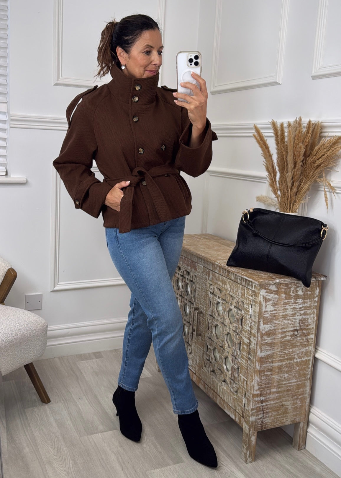 Roisin Brown Jacket With Buttons