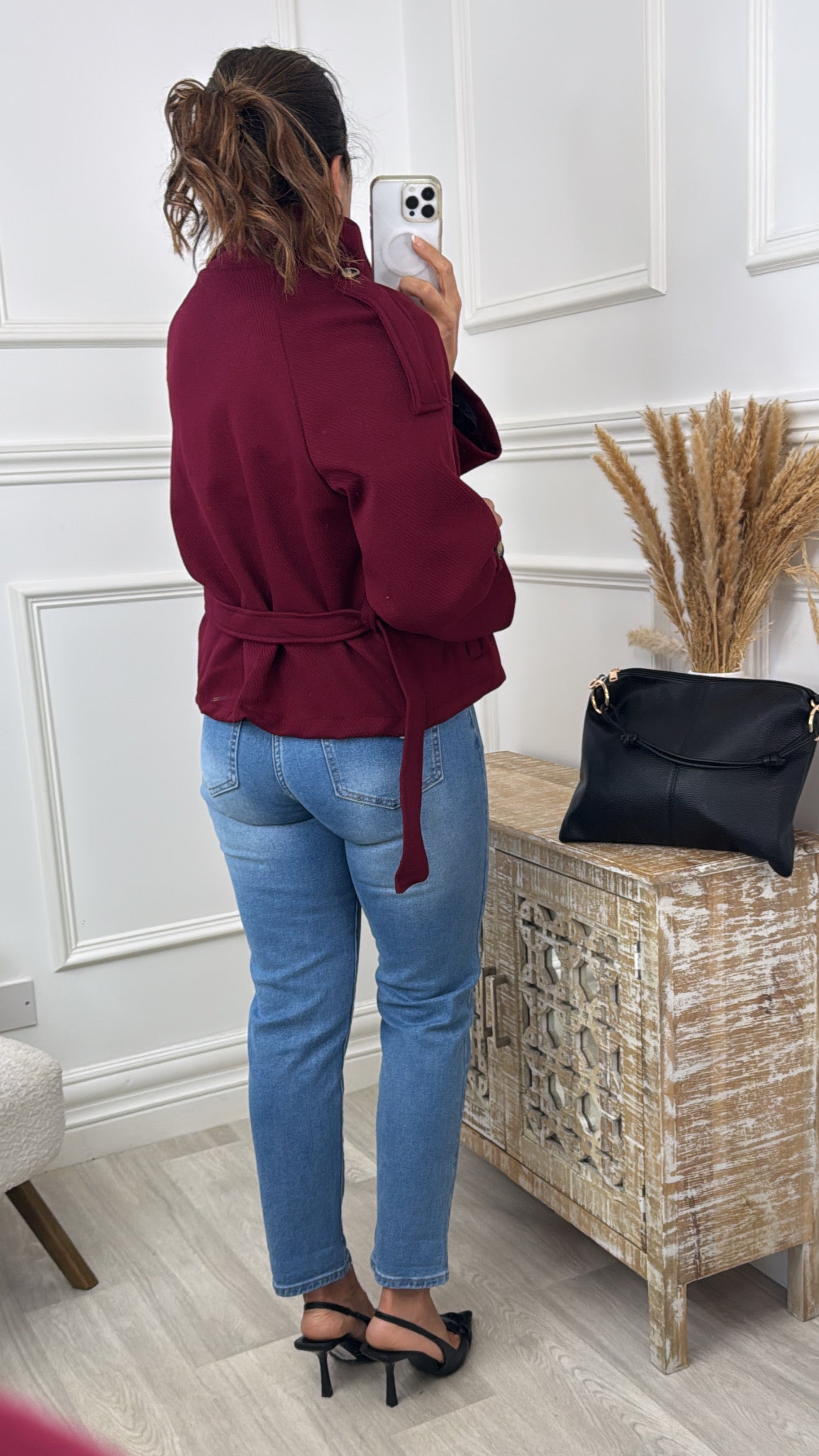 Roisin Wine Jacket With Buttons