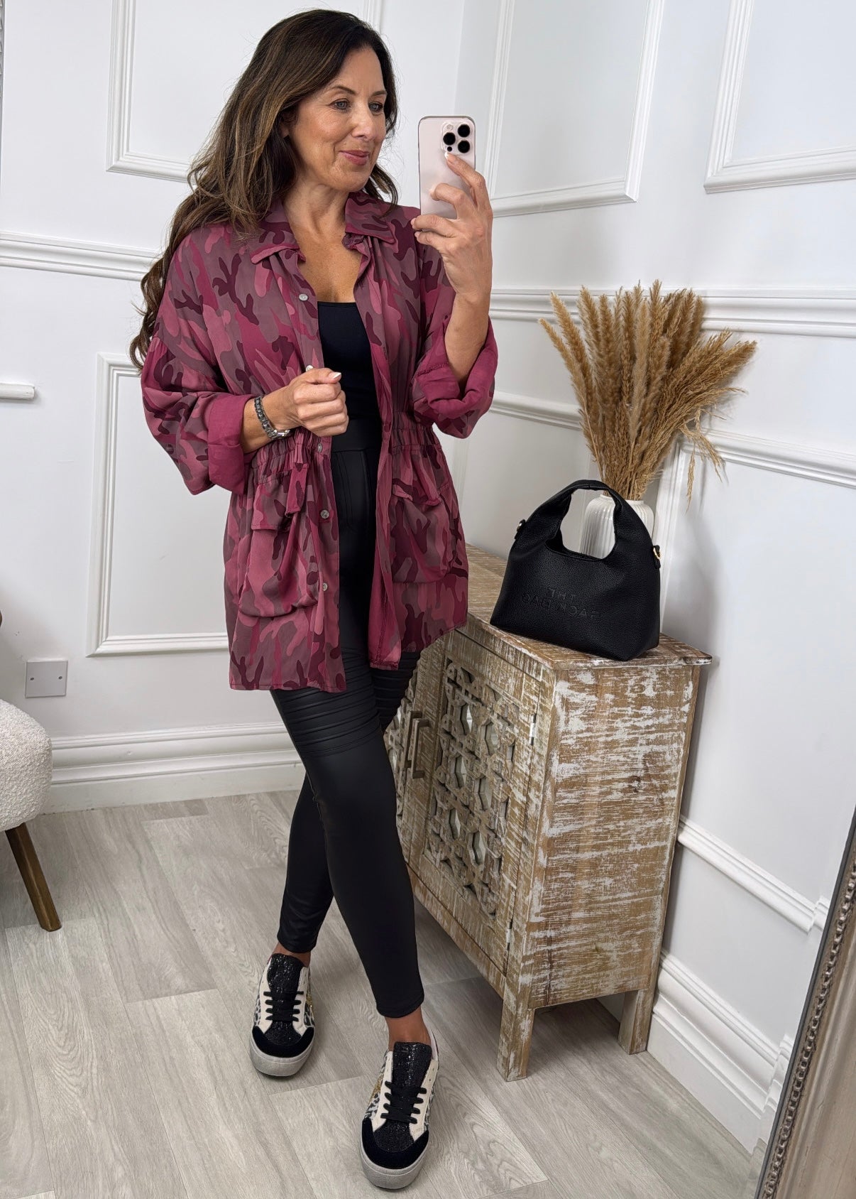 Keira Wine Pocket Cargo Shirt