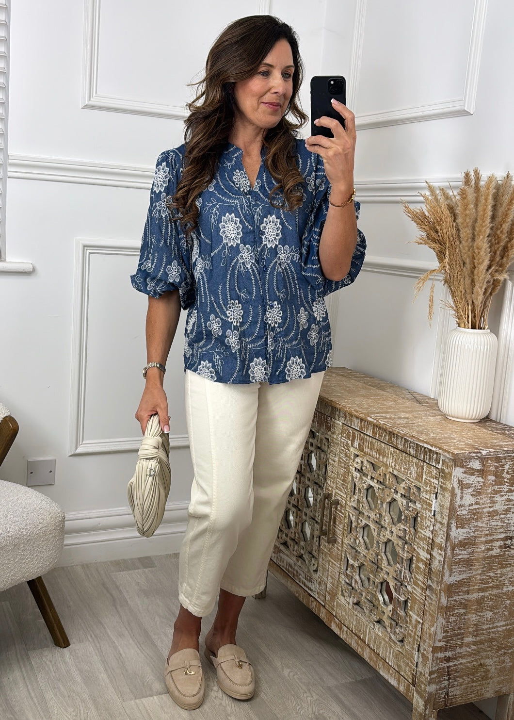 Sheridan Blue Embroidered Shirt