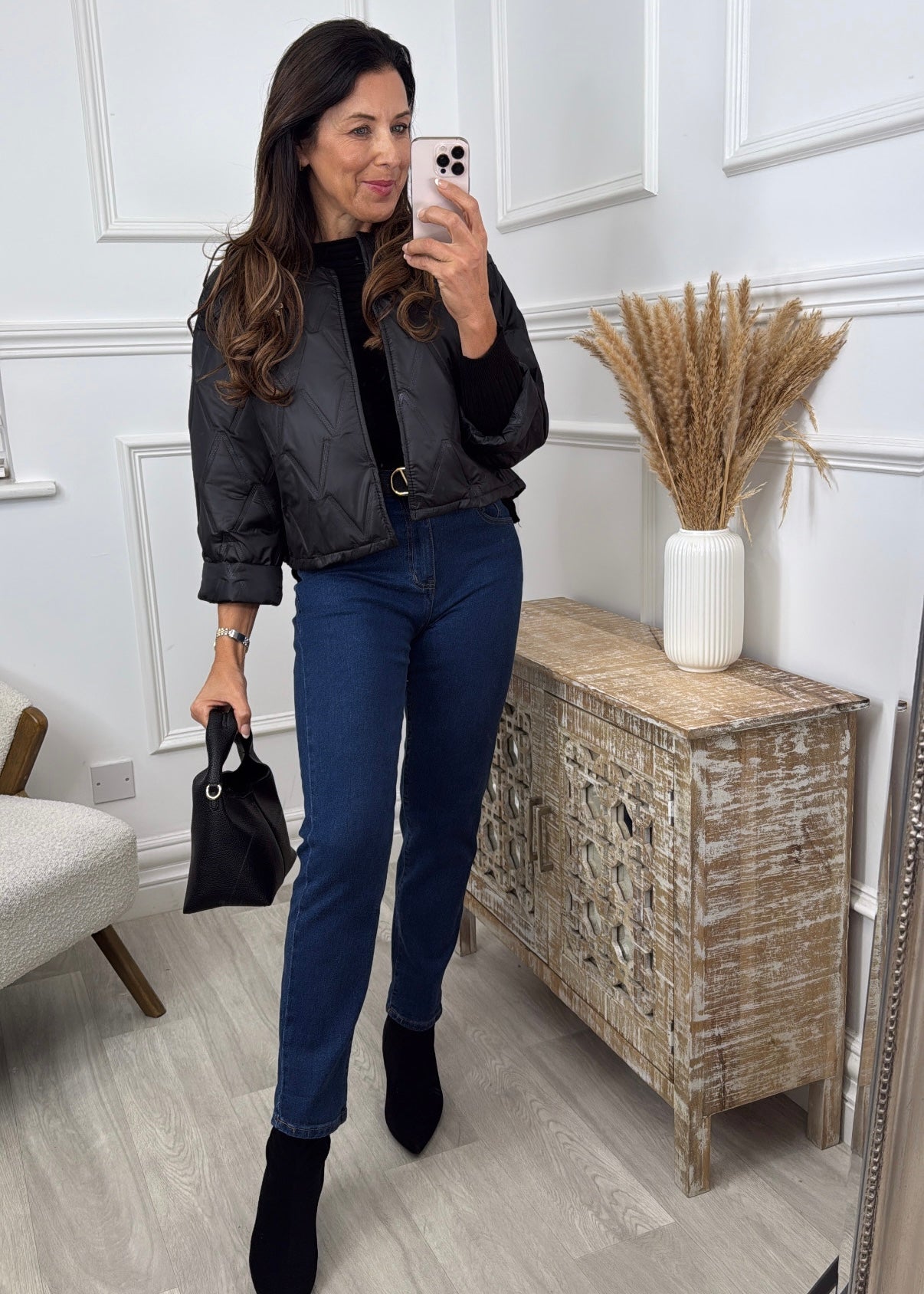 Nilda Black Quilted Jacket