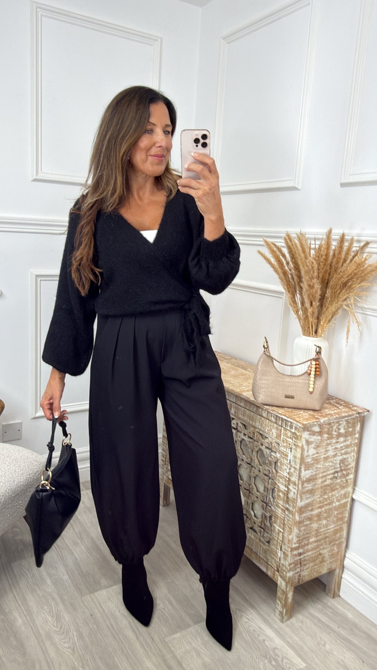 Chelsea Black Wrap Cardigan