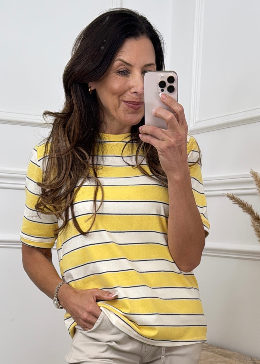 Eavan Yellow Striped Top