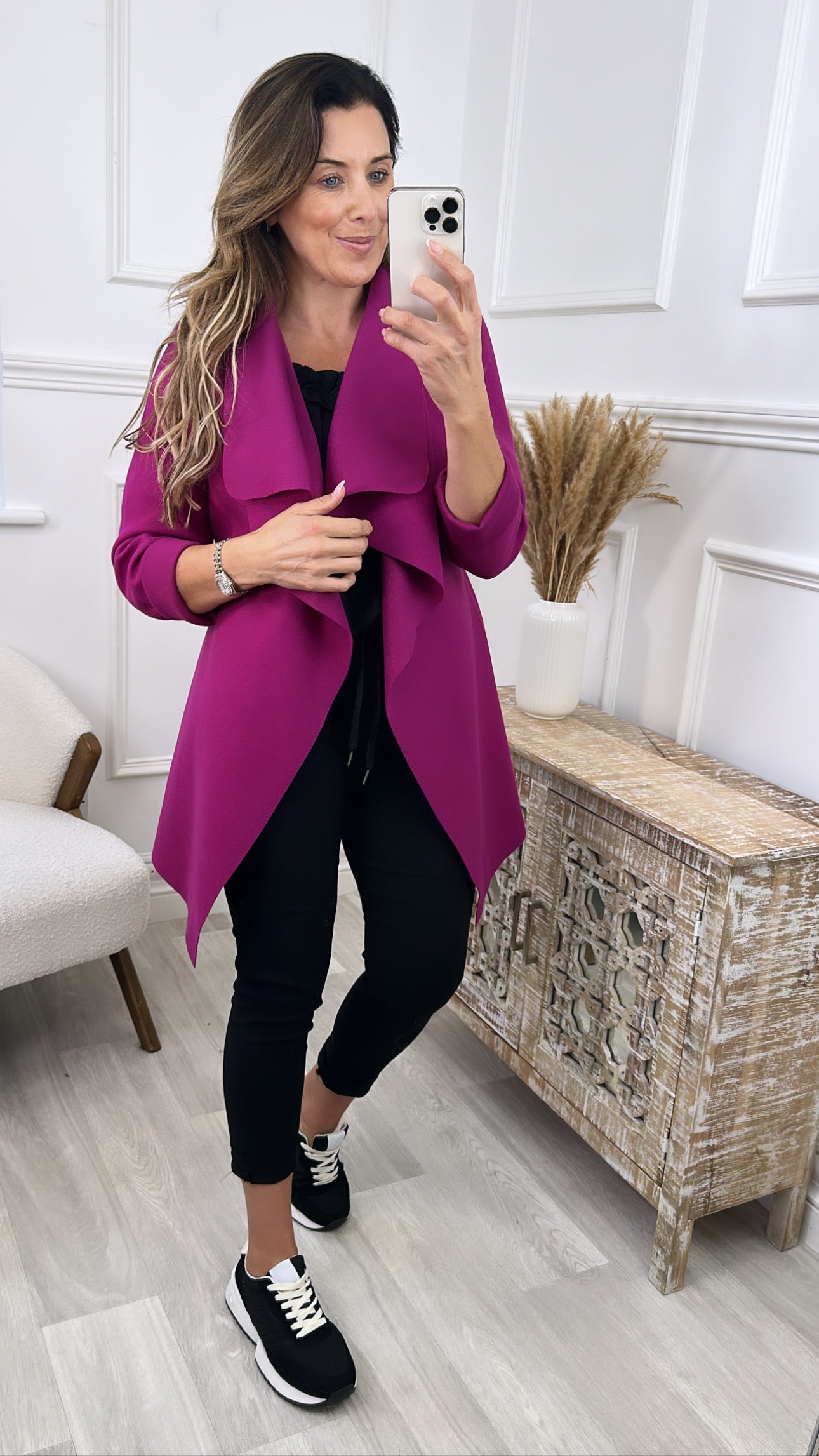 Stef Magenta Duster Coat