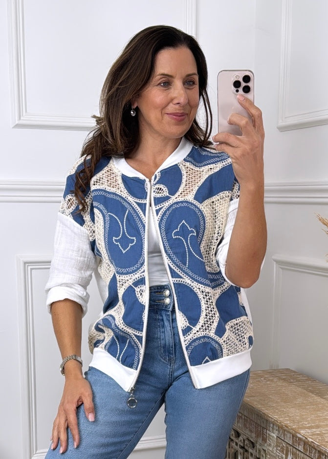 Santana Blue Summer Bomber Jacket