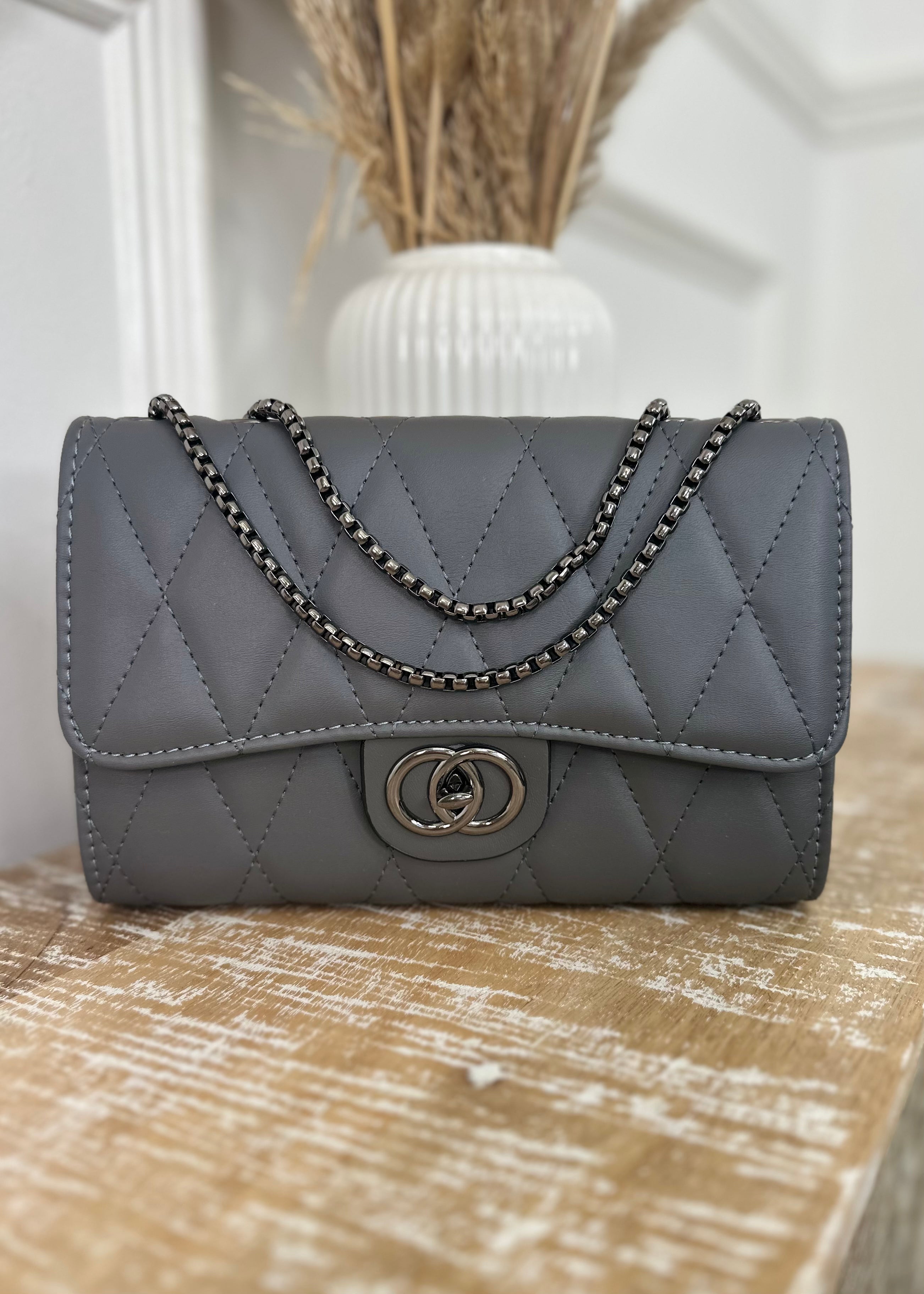 Elsa Grey Quilted Bag