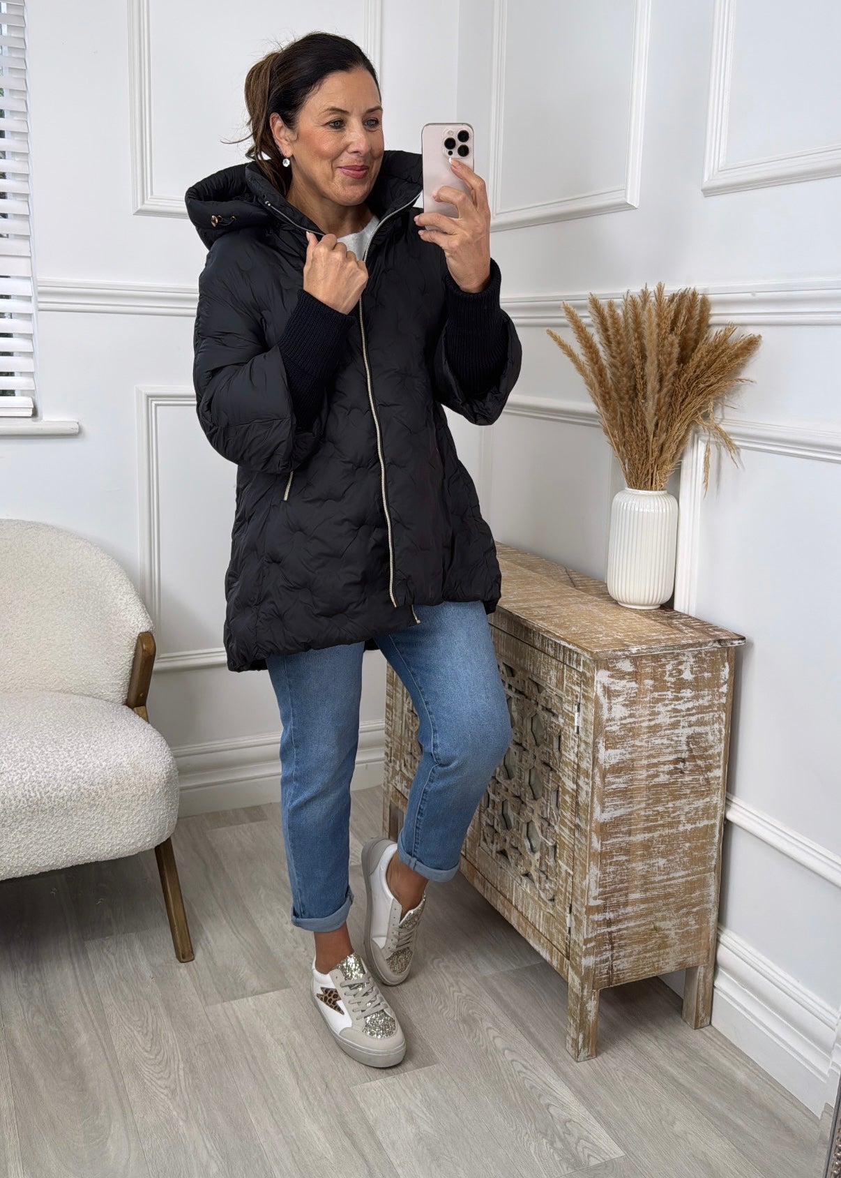 Hallie Black Tube Cuff Jacket