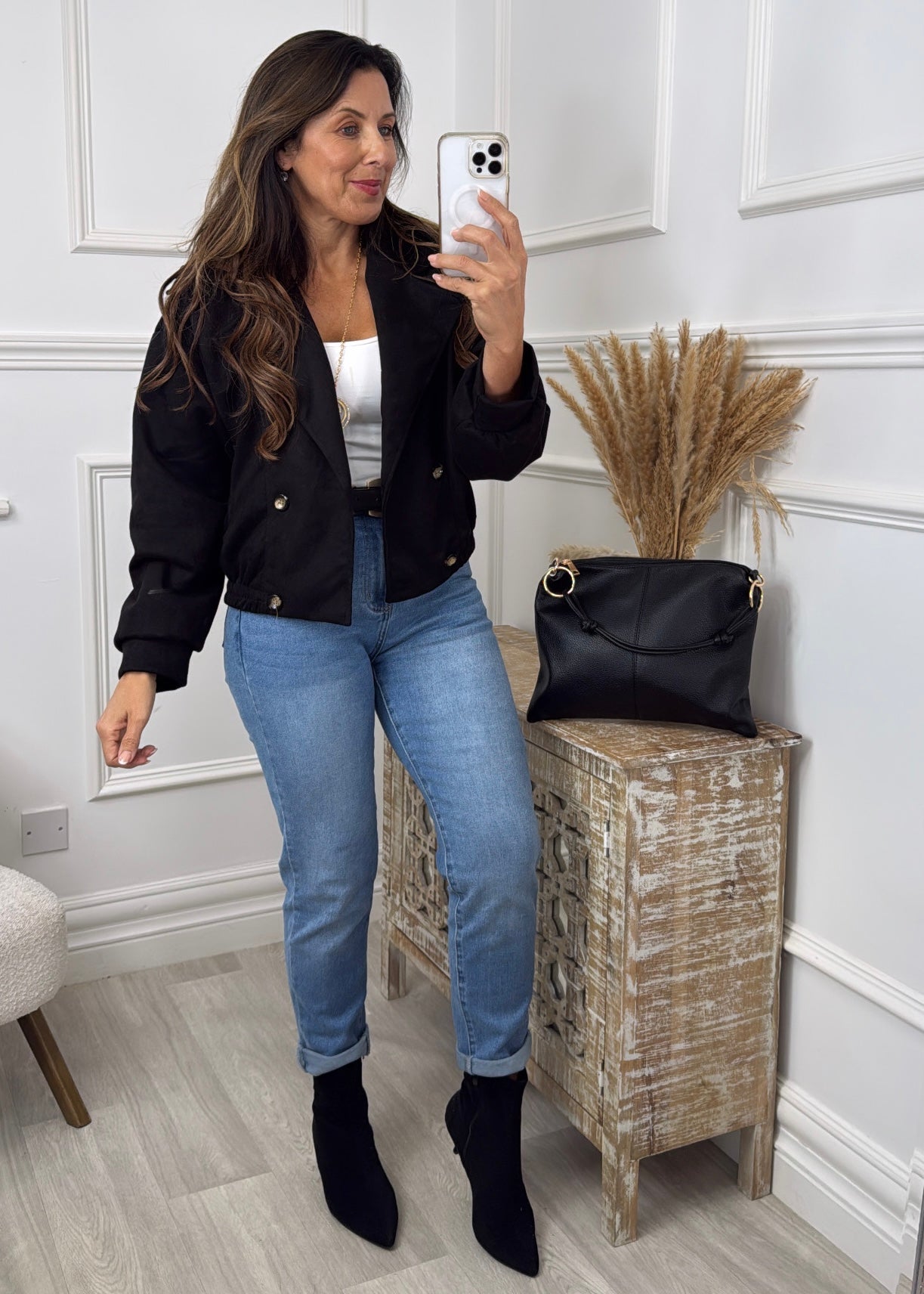 Charlotte Black Suedette Jacket
