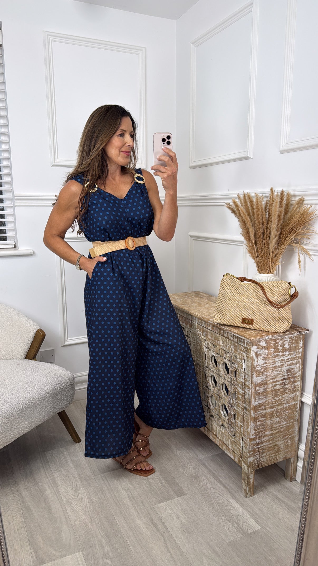 Goldie Navy/Blue Polka Dot Jumpsuit