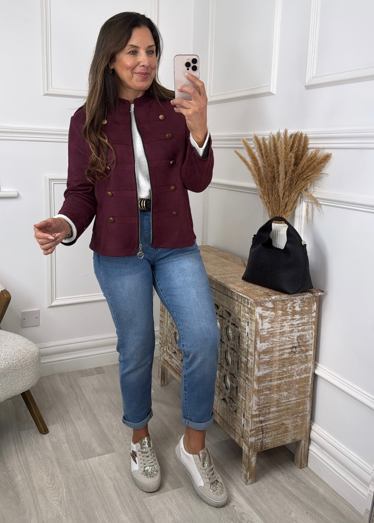 Laney Wine Military Button Jacket