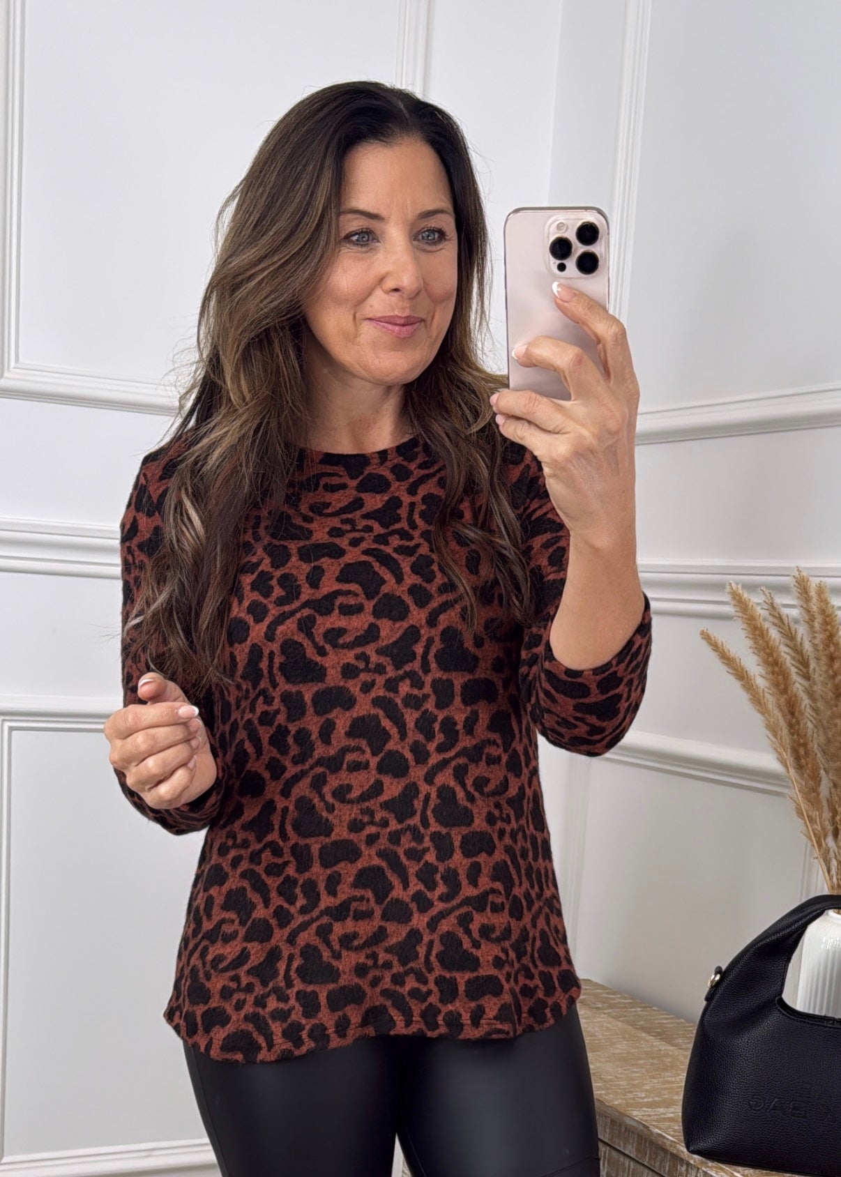 Darleen Rust Leopard Soft Top