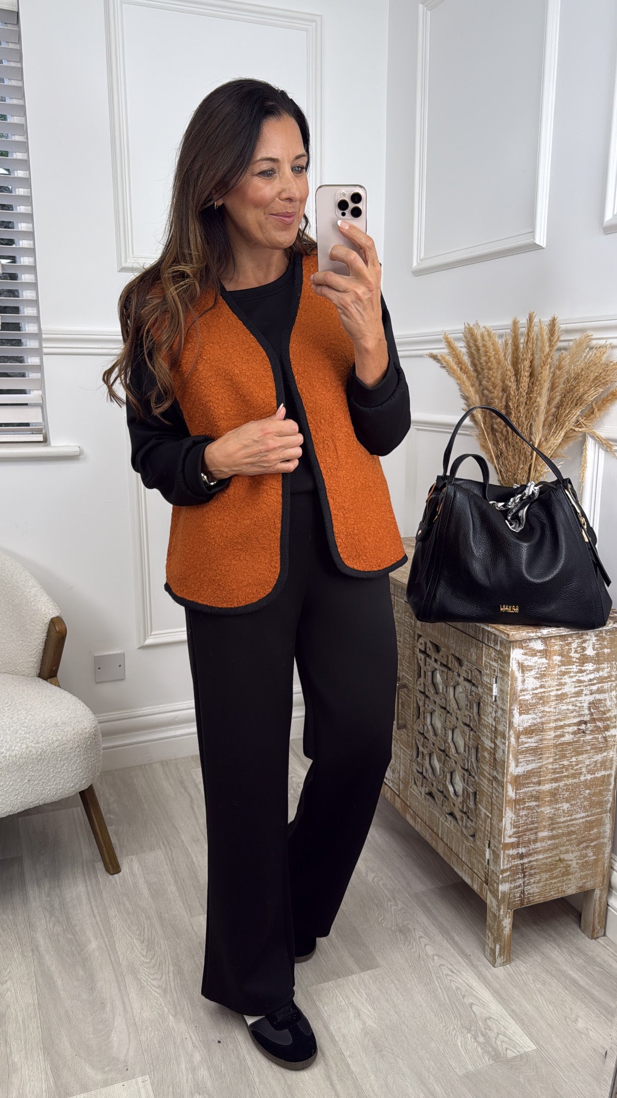 Eilis Terracotta Piping Detail Vest