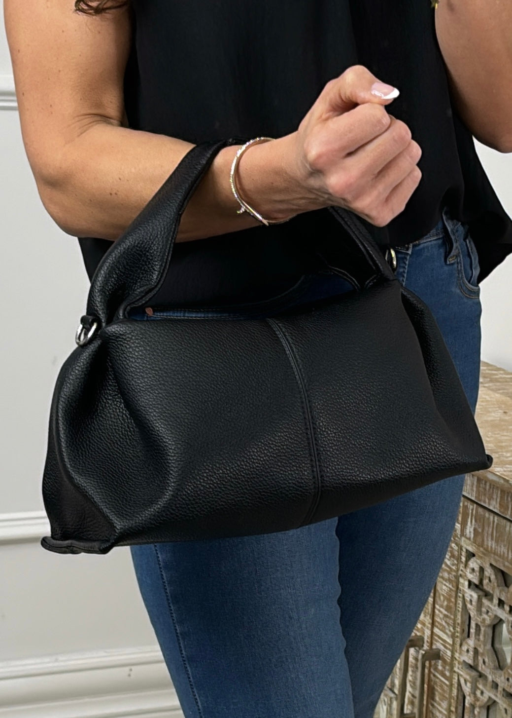 Noemi Black Hobo Bag