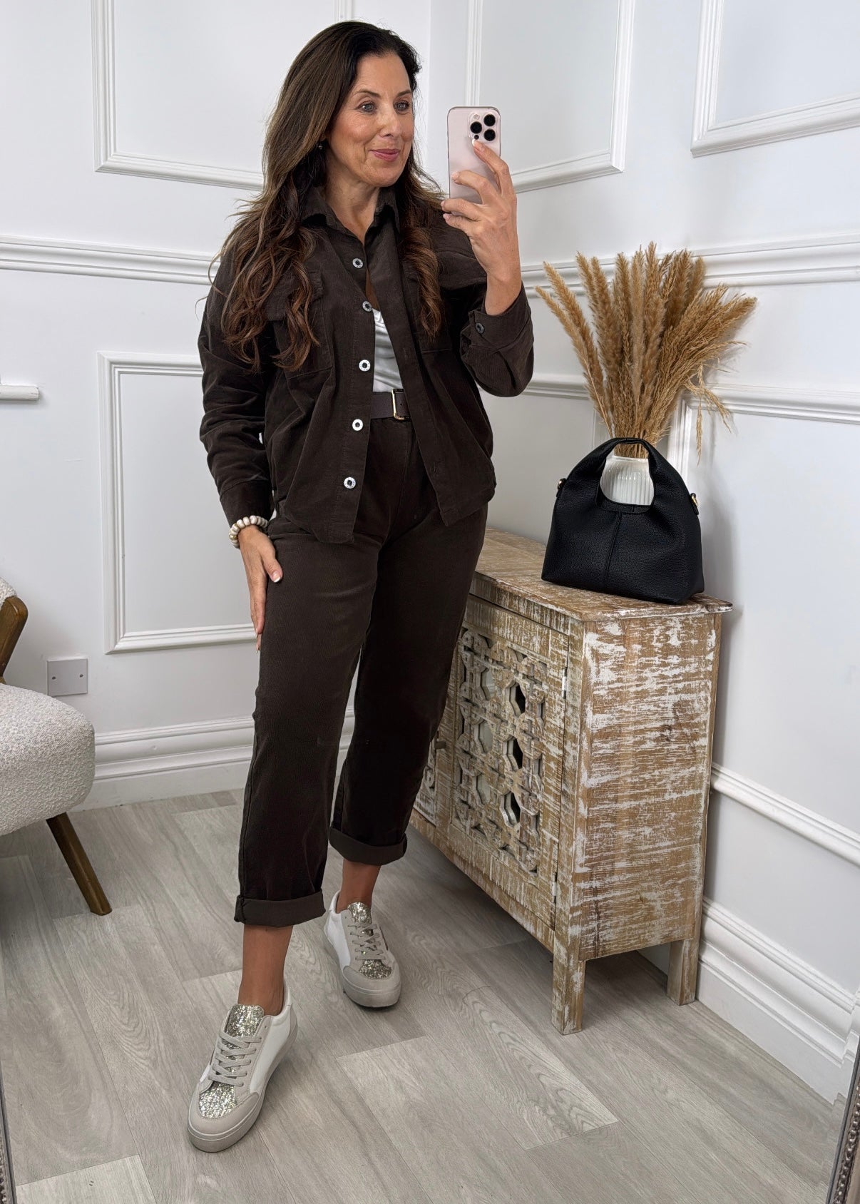 Naomi Brown Corduroy Two Piece Set