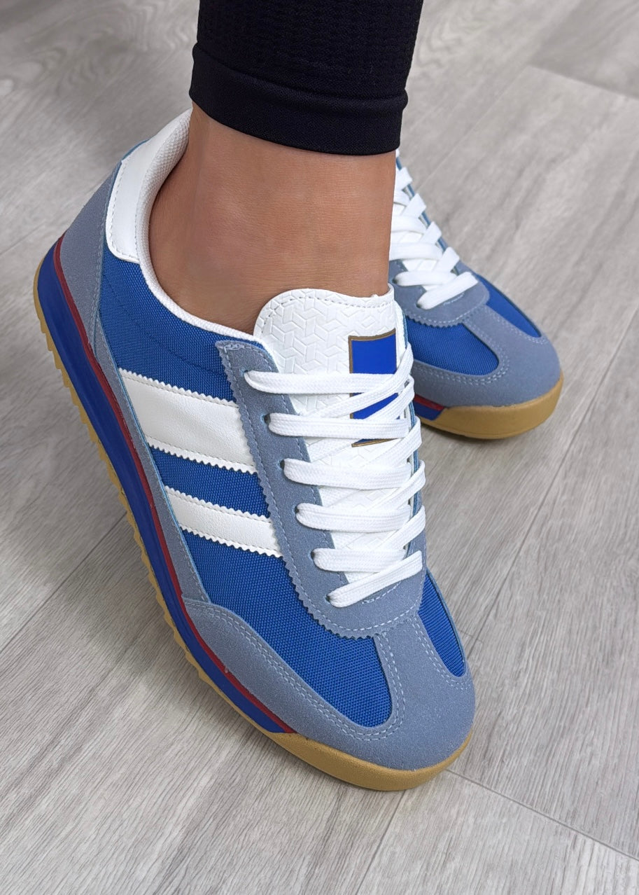 Britney Blue Side Stripe Trainers