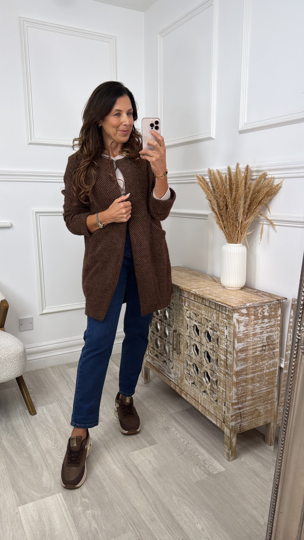 Tierney Brown Stripe Knit Cardigan